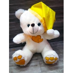 Grabadeal White 16 Inch Christmas Teddy Bear with Yellow Cap
